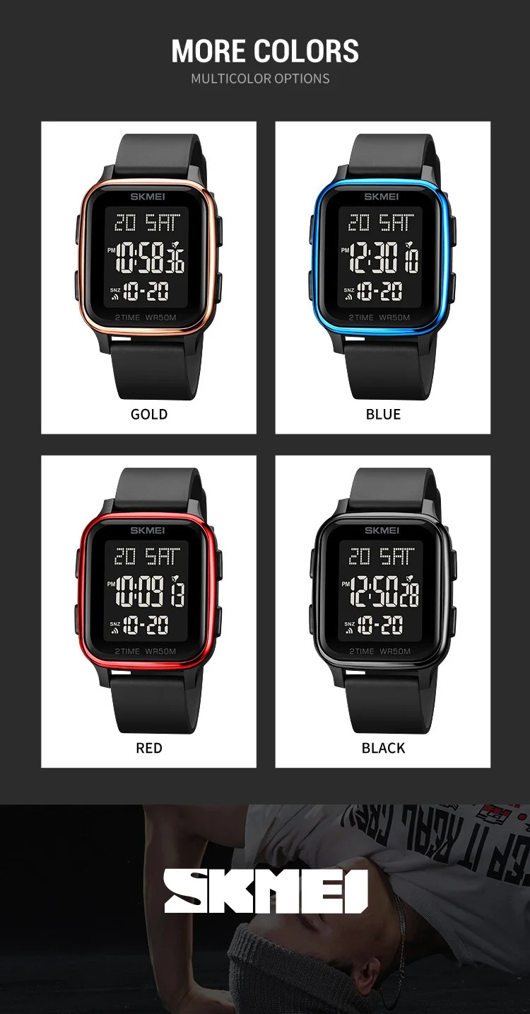 SKMEI Outdoor Countdown Sports Digital Watches For Men Women 5Bar Waterproof Calendar Male Electronic Wristwatches Reloj Hombre