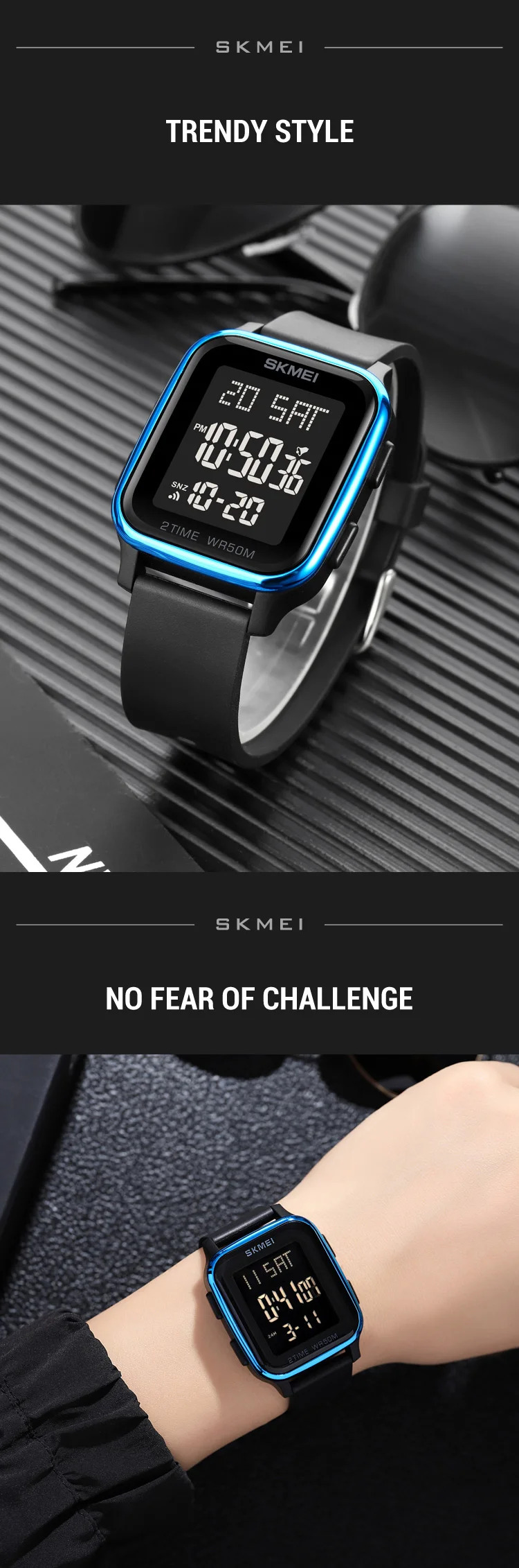 SKMEI Outdoor Countdown Sports Digital Watches For Men Women 5Bar Waterproof Calendar Male Electronic Wristwatches Reloj Hombre