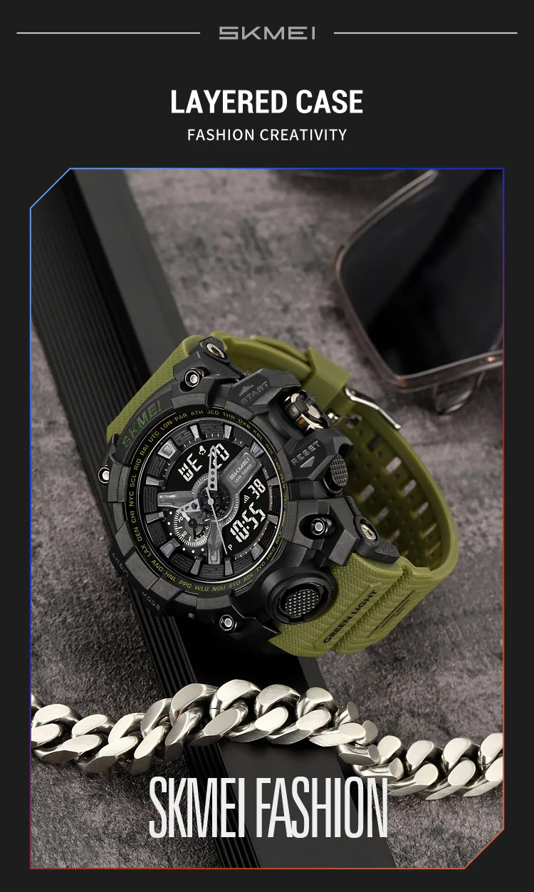 SKMEI Large Dial Double Display Digital Electronic Watch Outdoor Watches For Men Waterproof Quartz Wristwatch Relógios Masculino