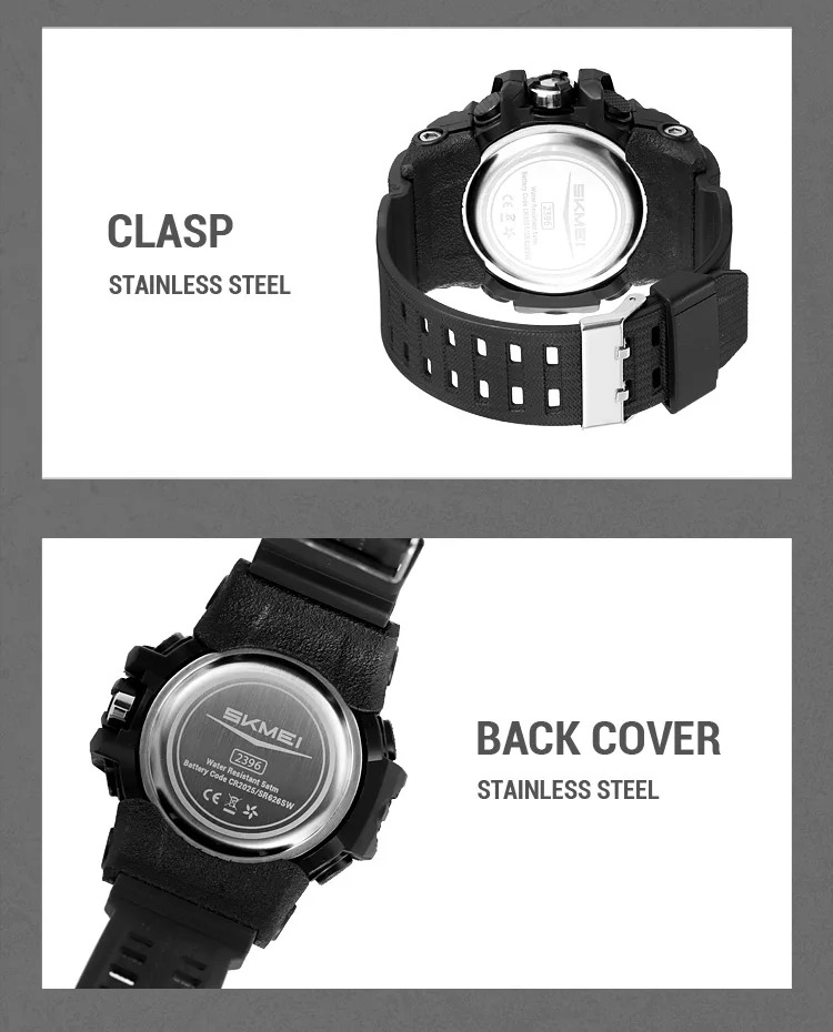 SKMEI Large Dial Double Display Digital Electronic Watch Outdoor Watches For Men Waterproof Quartz Wristwatch Relógios Masculino