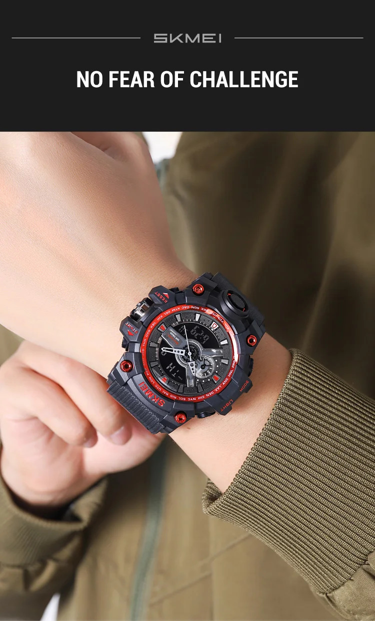 SKMEI Large Dial Double Display Digital Electronic Watch Outdoor Watches For Men Waterproof Quartz Wristwatch Relógios Masculino