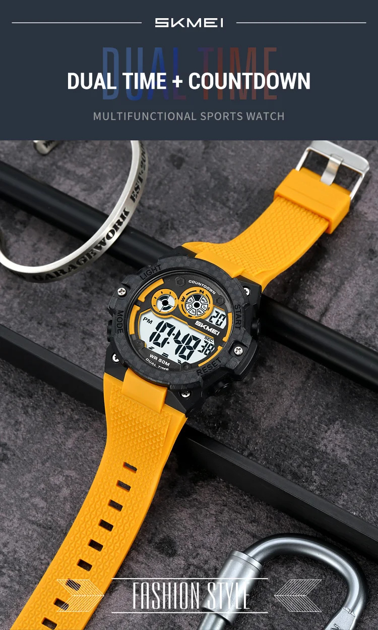 SKMEI Military Digital Sports Electronic Watches For Men Fashion 5Bar Waterproof Outdoor Stopwatch Clock Wristwatch Reloj Hombre