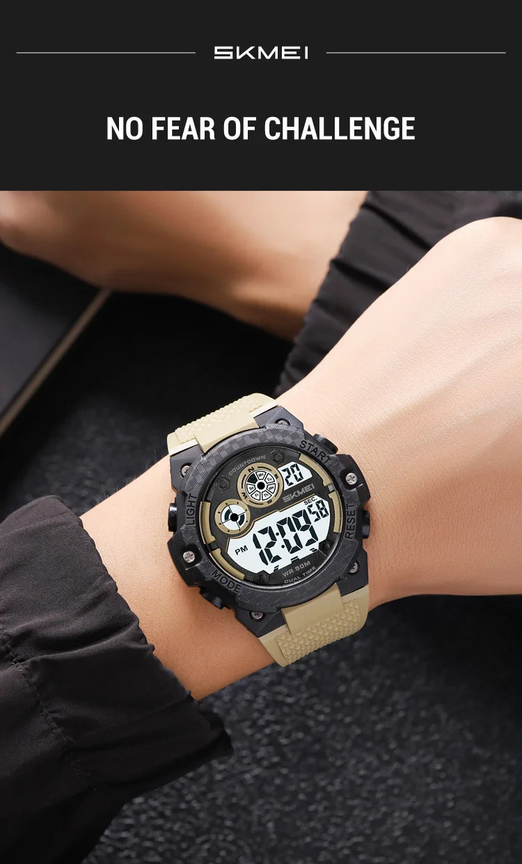 SKMEI Military Digital Sports Electronic Watches For Men Fashion 5Bar Waterproof Outdoor Stopwatch Clock Wristwatch Reloj Hombre