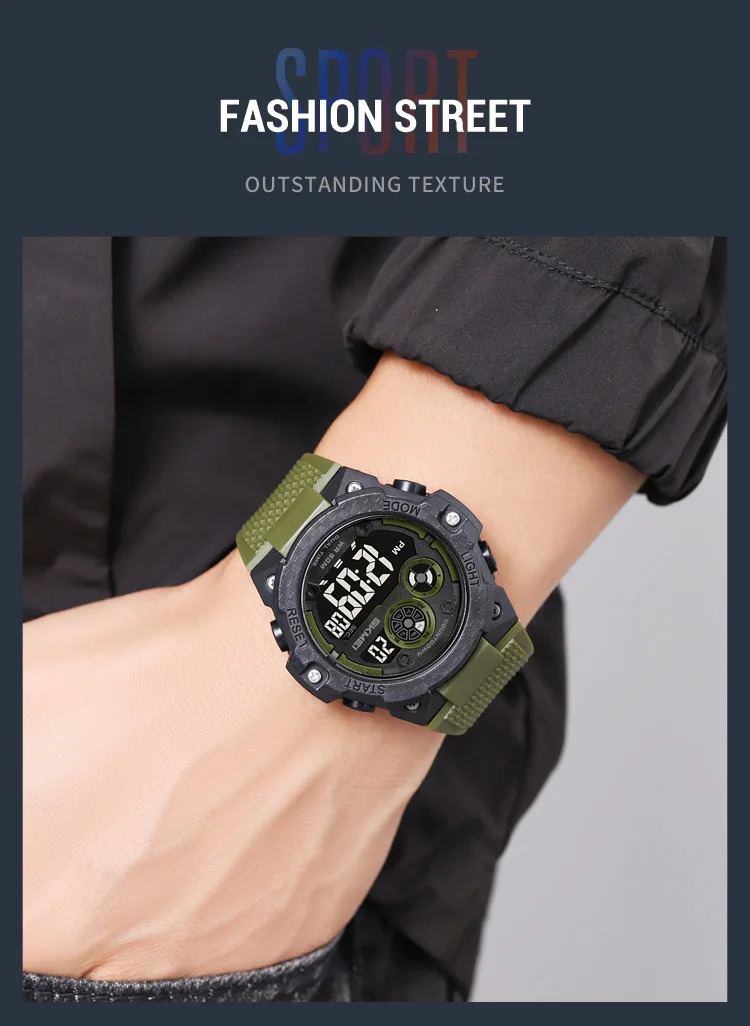 SKMEI Military Digital Sports Electronic Watches For Men Fashion 5Bar Waterproof Outdoor Stopwatch Clock Wristwatch Reloj Hombre