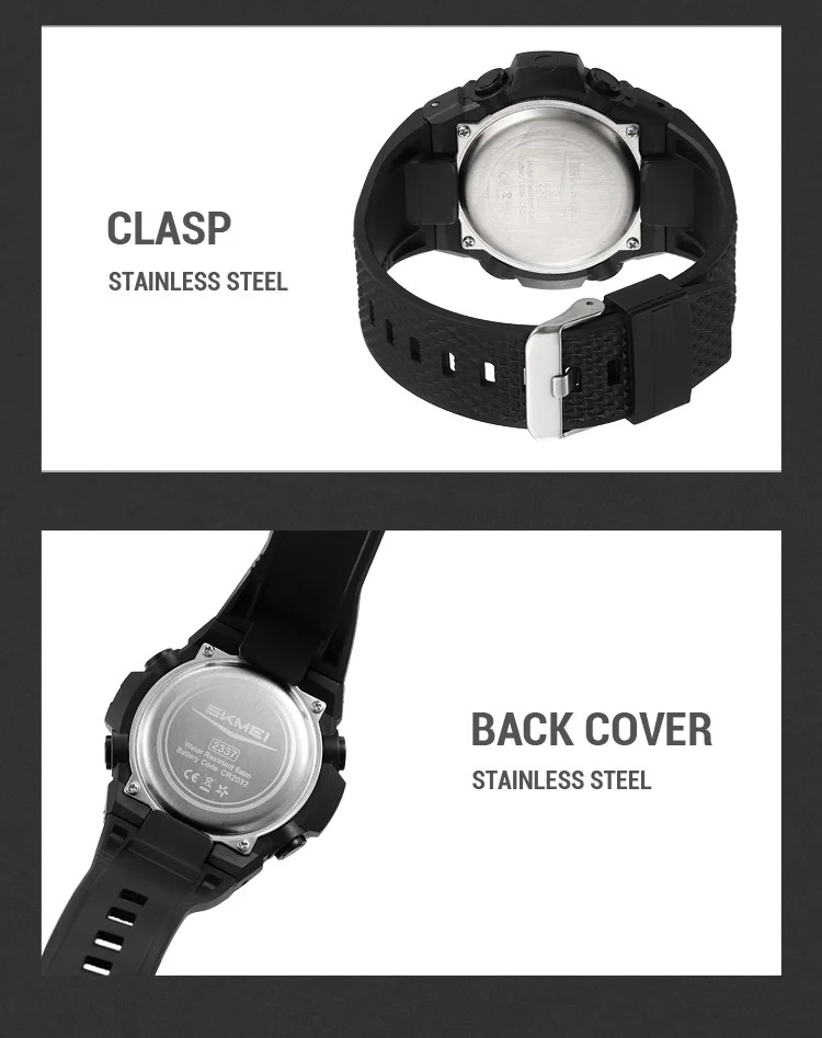 SKMEI Military Digital Sports Electronic Watches For Men Fashion 5Bar Waterproof Outdoor Stopwatch Clock Wristwatch Reloj Hombre