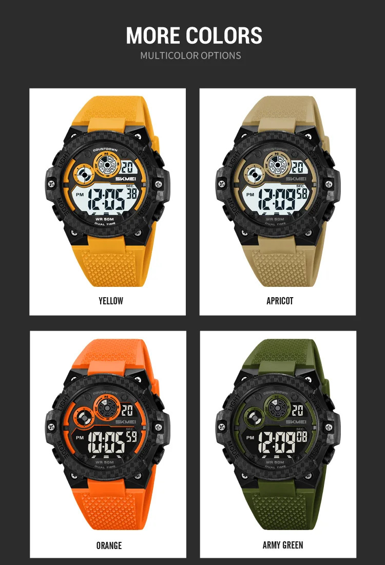 SKMEI Military Digital Sports Electronic Watches For Men Fashion 5Bar Waterproof Outdoor Stopwatch Clock Wristwatch Reloj Hombre