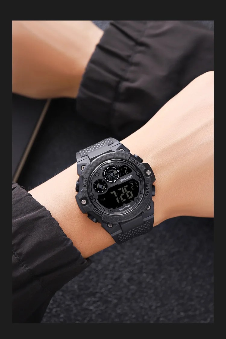 SKMEI Military Digital Sports Electronic Watches For Men Fashion 5Bar Waterproof Outdoor Stopwatch Clock Wristwatch Reloj Hombre