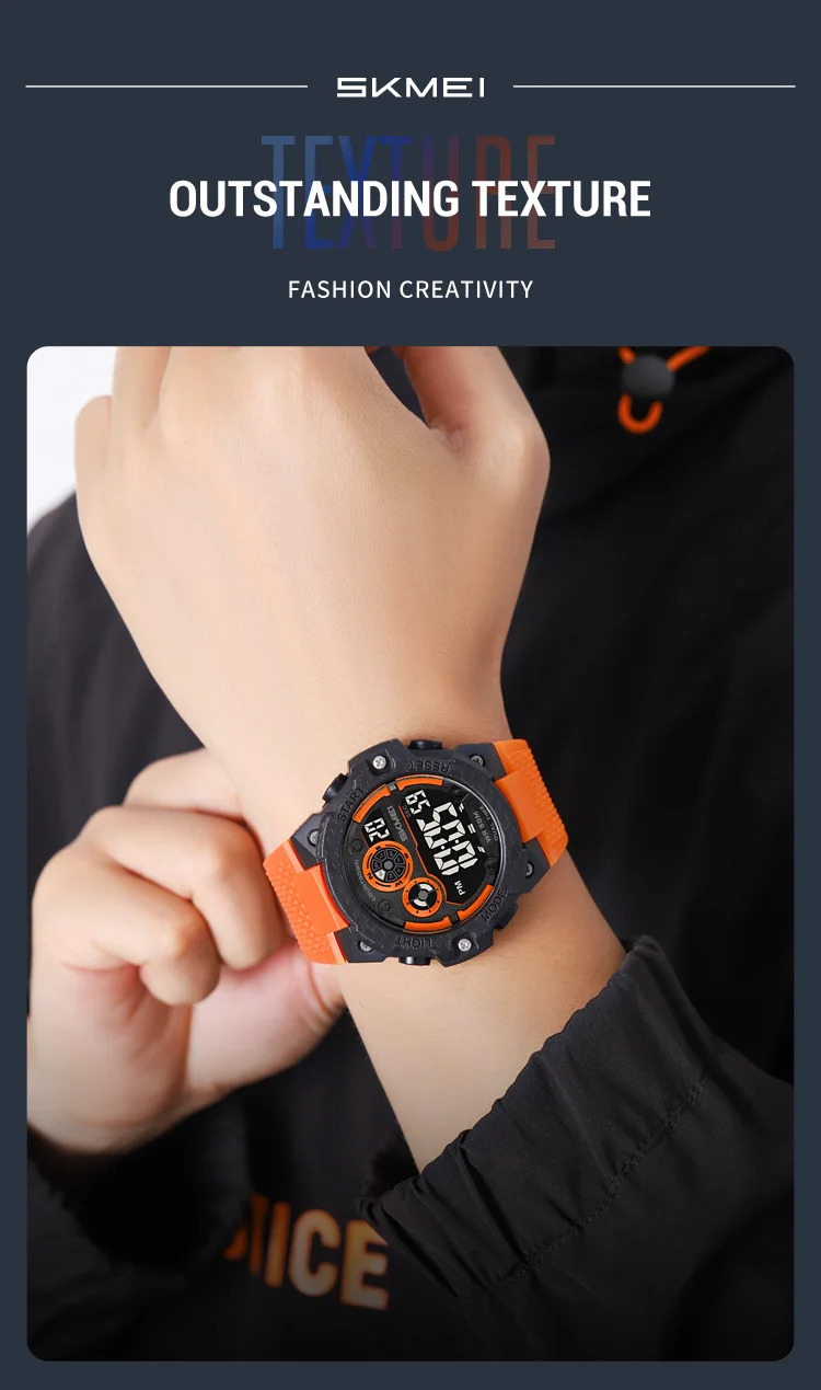 SKMEI Military Digital Sports Electronic Watches For Men Fashion 5Bar Waterproof Outdoor Stopwatch Clock Wristwatch Reloj Hombre