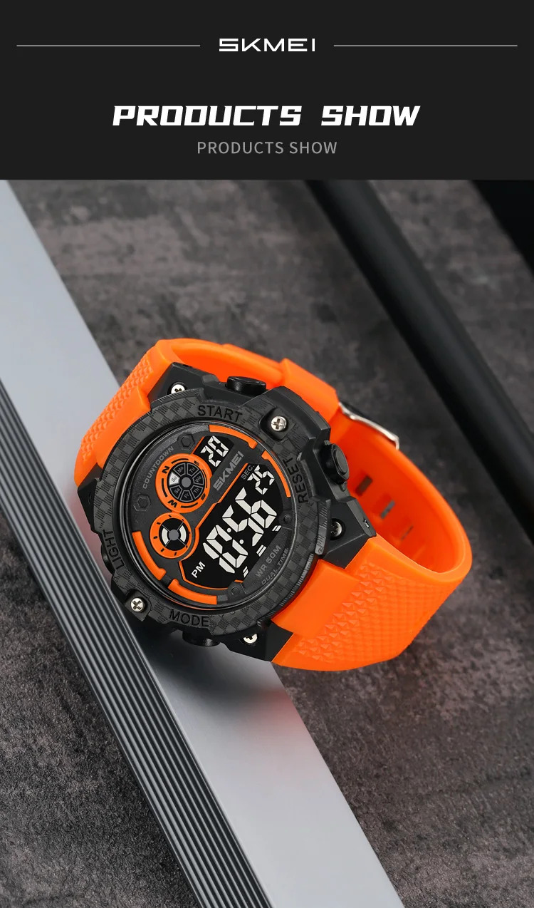 SKMEI Military Digital Sports Electronic Watches For Men Fashion 5Bar Waterproof Outdoor Stopwatch Clock Wristwatch Reloj Hombre
