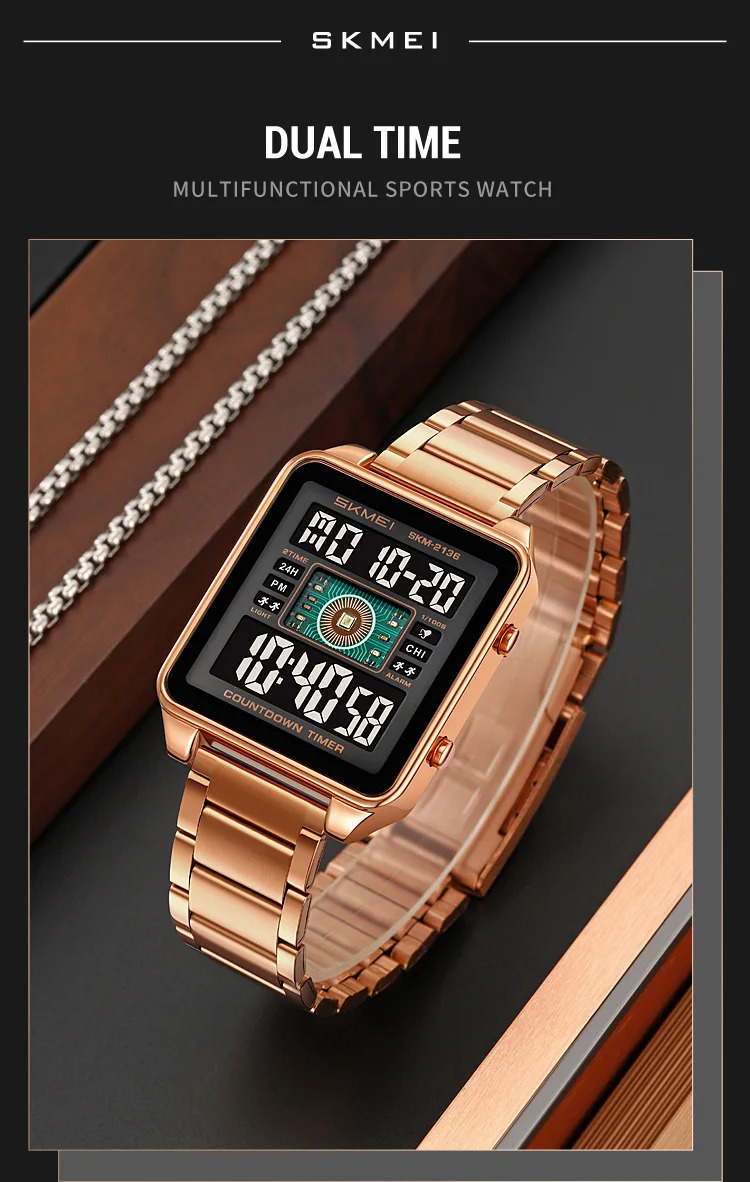 SKMEI Fashion Digital Wristwatches For Men Women Sports Waterproof Electronic Watches Business Alarm Military Watch Reloj Hombre