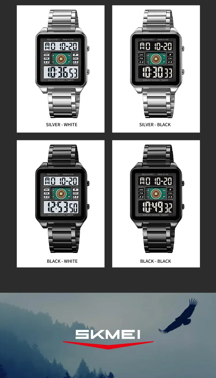 SKMEI Fashion Digital Wristwatches For Men Women Sports Waterproof Electronic Watches Business Alarm Military Watch Reloj Hombre