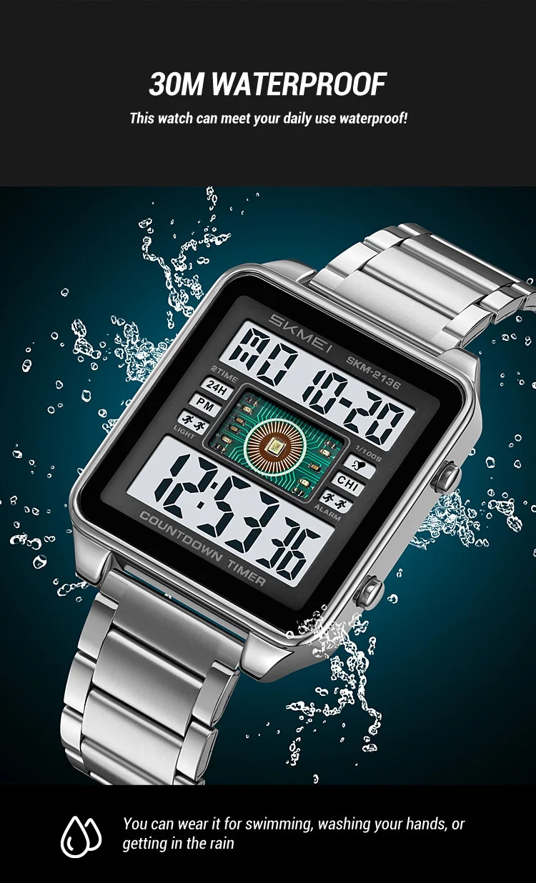 SKMEI Fashion Digital Wristwatches For Men Women Sports Waterproof Electronic Watches Business Alarm Military Watch Reloj Hombre