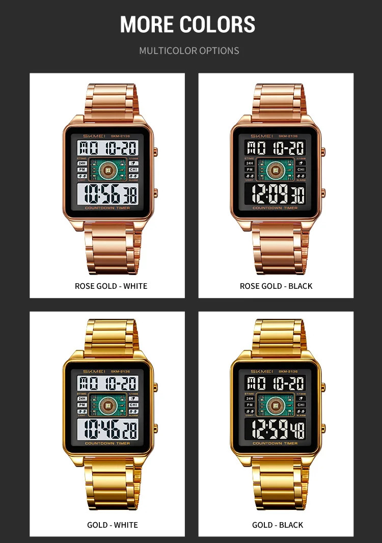 SKMEI Fashion Digital Wristwatches For Men Women Sports Waterproof Electronic Watches Business Alarm Military Watch Reloj Hombre