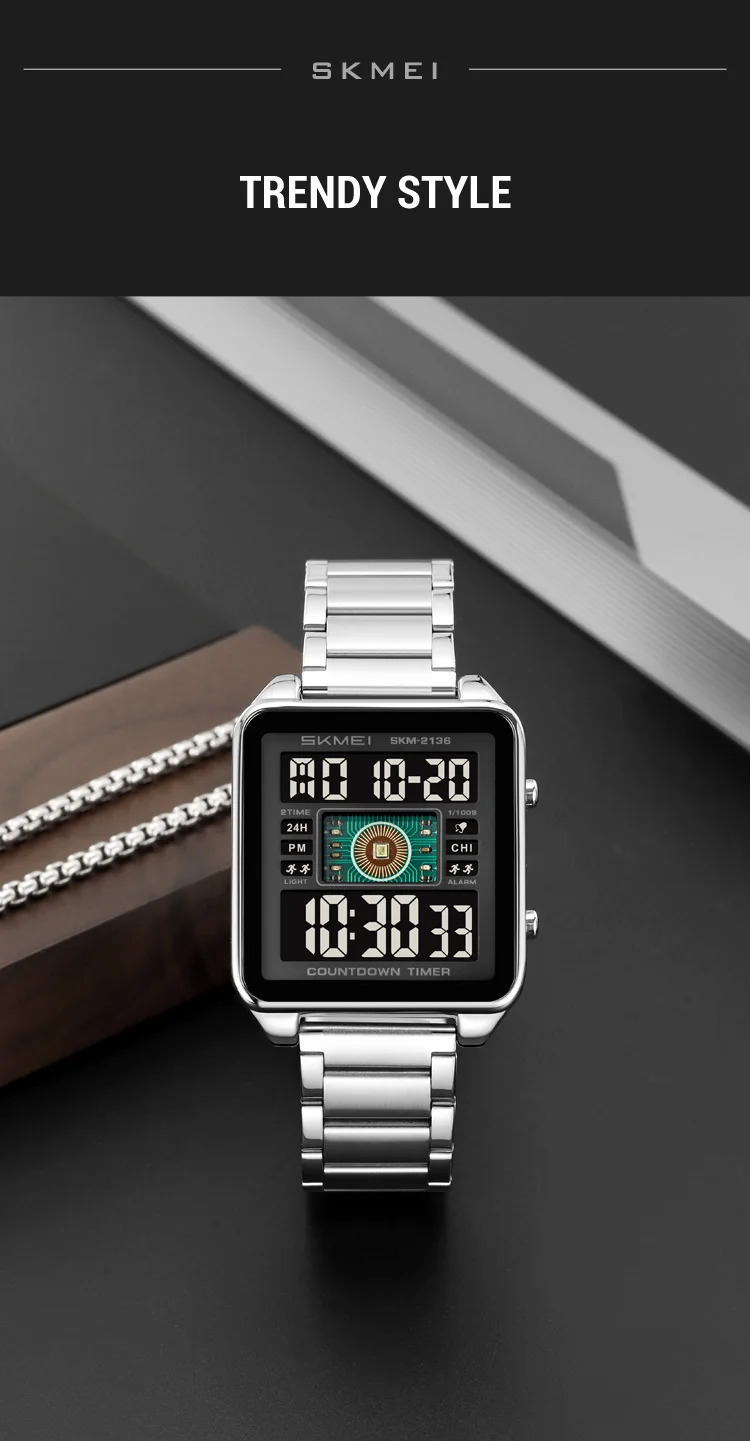 SKMEI Fashion Digital Wristwatches For Men Women Sports Waterproof Electronic Watches Business Alarm Military Watch Reloj Hombre
