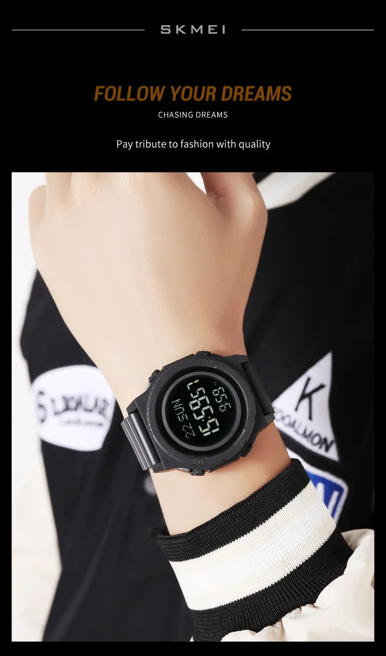 SKMEI Military Digital Sports Electronic Watches For Men Fashion Daylight Saving Time 5Bar Waterproof Wristwatches Reloj Hombre
