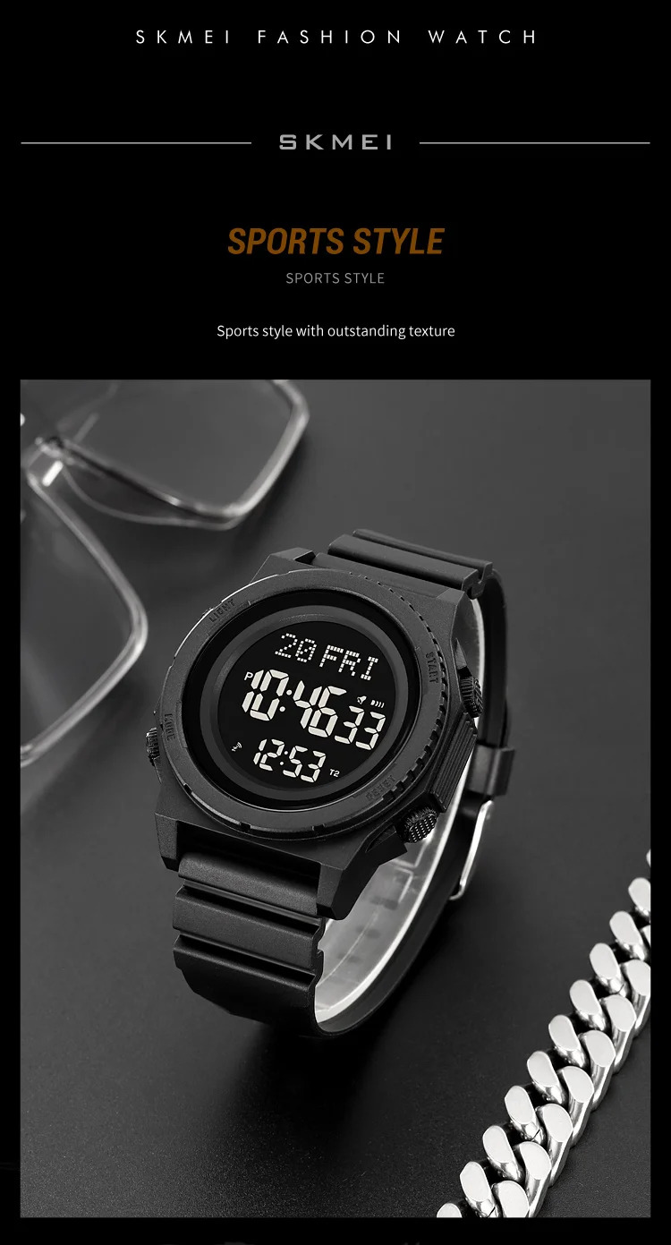 SKMEI Military Digital Sports Electronic Watches For Men Fashion Daylight Saving Time 5Bar Waterproof Wristwatches Reloj Hombre