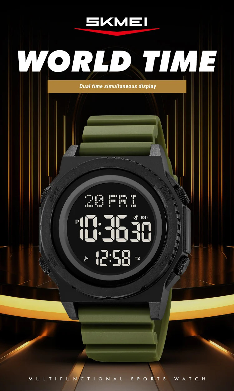 SKMEI Military Digital Sports Electronic Watches For Men Fashion Daylight Saving Time 5Bar Waterproof Wristwatches Reloj Hombre