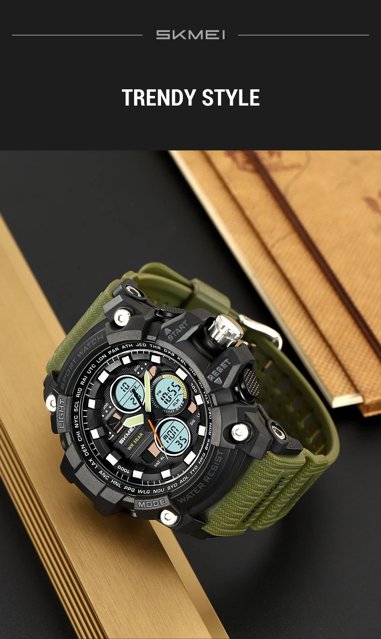 SKMEI Fashion Large Dial Digital Electronic Watch Outdoor Sports Watches For Men Waterproof Quartz Wristwatches Horloges Mannen