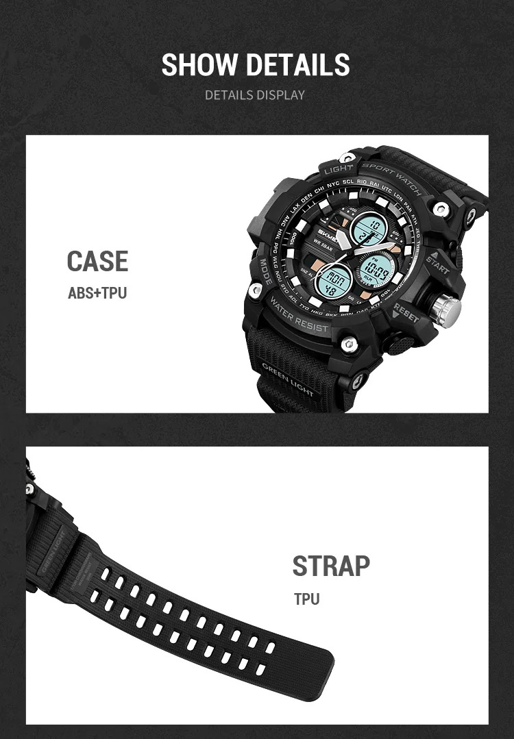 SKMEI Fashion Large Dial Digital Electronic Watch Outdoor Sports Watches For Men Waterproof Quartz Wristwatches Horloges Mannen