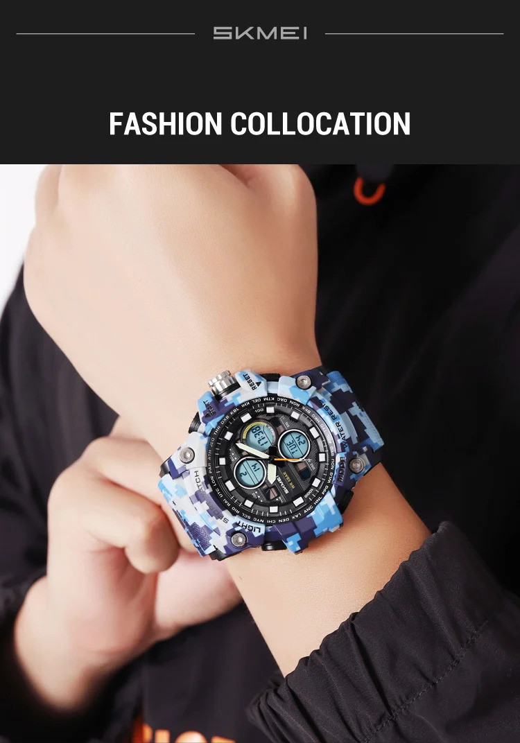 SKMEI Fashion Large Dial Digital Electronic Watch Outdoor Sports Watches For Men Waterproof Quartz Wristwatches Horloges Mannen