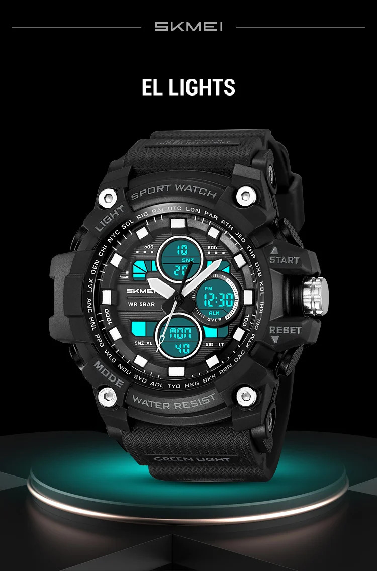 SKMEI Fashion Large Dial Digital Electronic Watch Outdoor Sports Watches For Men Waterproof Quartz Wristwatches Horloges Mannen