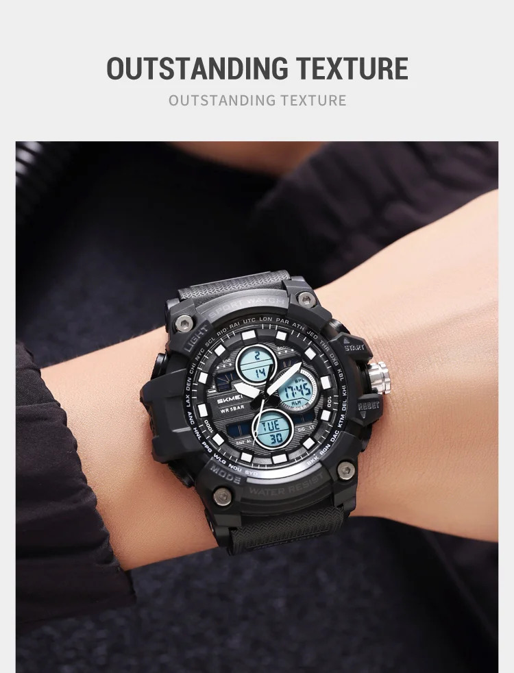 SKMEI Fashion Large Dial Digital Electronic Watch Outdoor Sports Watches For Men Waterproof Quartz Wristwatches Horloges Mannen