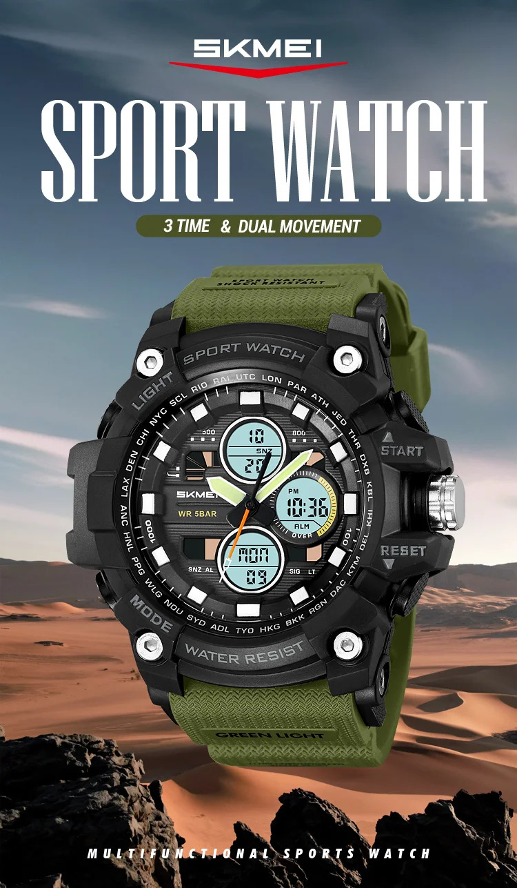 SKMEI Fashion Large Dial Digital Electronic Watch Outdoor Sports Watches For Men Waterproof Quartz Wristwatches Horloges Mannen