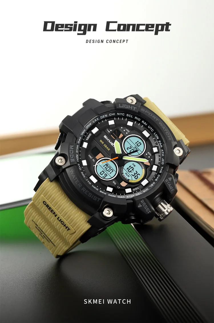 SKMEI Fashion Large Dial Digital Electronic Watch Outdoor Sports Watches For Men Waterproof Quartz Wristwatches Horloges Mannen