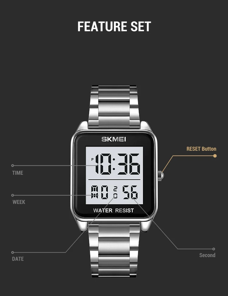 SKMEI Military Wristwatches For Men Women Waterproof Clock Watch Outdoor Digital Sports Student Electronic Watches Reloj Hombre