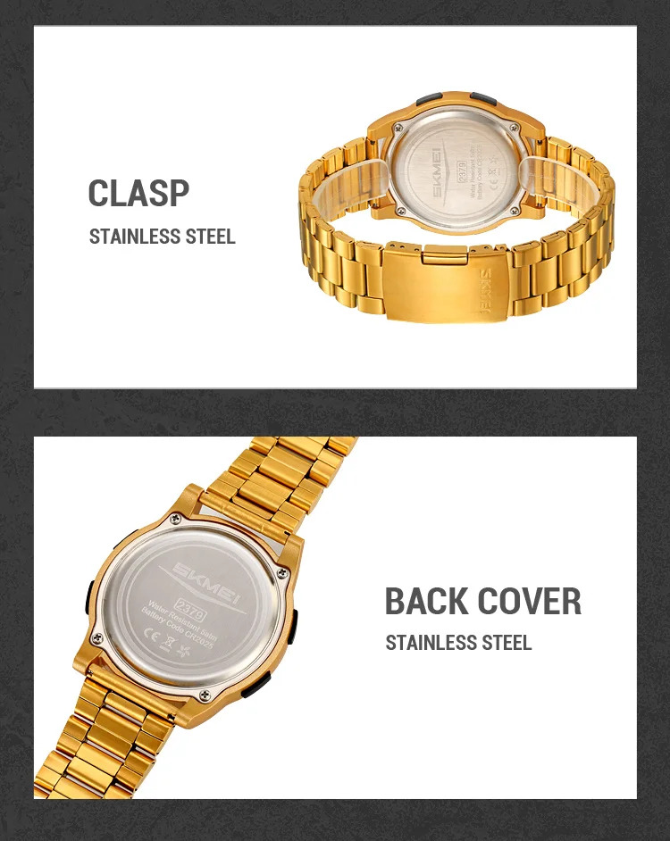 SKMEI Simple Wristwatches For Men Women Waterproof Sport Digital Stainless Steel Watch Business Electronic Watches Reloj Hombre