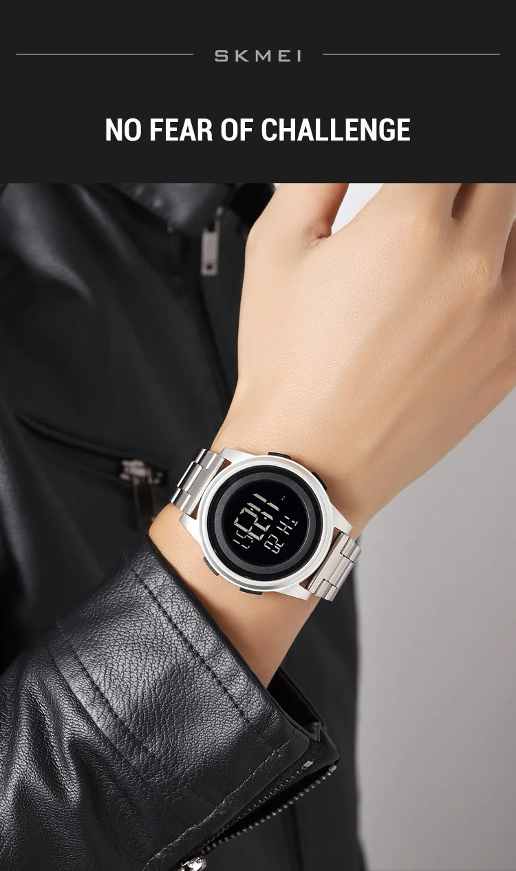 SKMEI Simple Wristwatches For Men Women Waterproof Sport Digital Stainless Steel Watch Business Electronic Watches Reloj Hombre