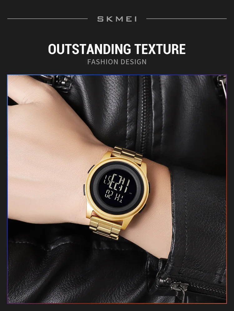 SKMEI Simple Wristwatches For Men Women Waterproof Sport Digital Stainless Steel Watch Business Electronic Watches Reloj Hombre