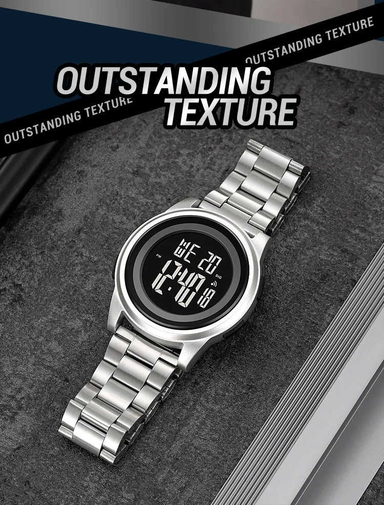 SKMEI Simple Wristwatches For Men Women Waterproof Sport Digital Stainless Steel Watch Business Electronic Watches Reloj Hombre