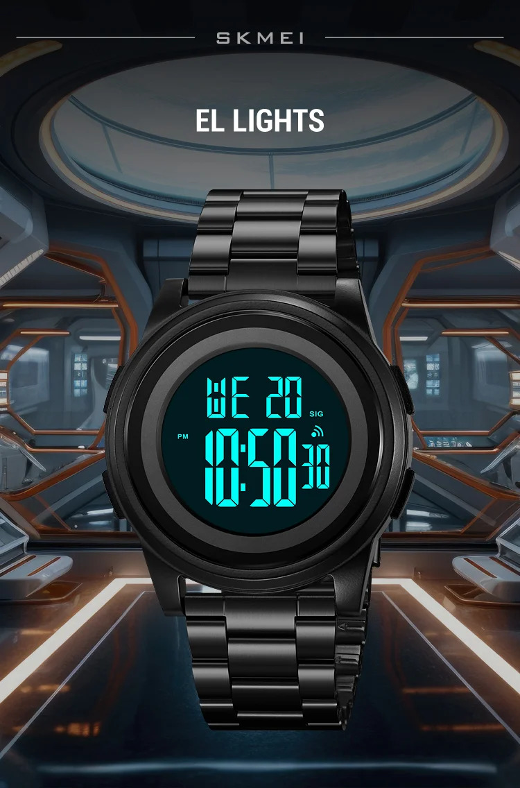 SKMEI Simple Wristwatches For Men Women Waterproof Sport Digital Stainless Steel Watch Business Electronic Watches Reloj Hombre