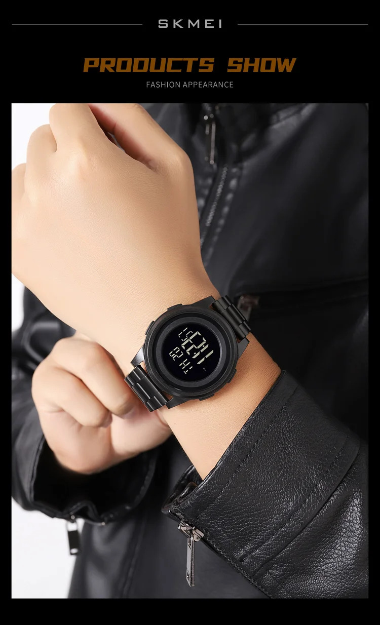 SKMEI Simple Wristwatches For Men Women Waterproof Sport Digital Stainless Steel Watch Business Electronic Watches Reloj Hombre