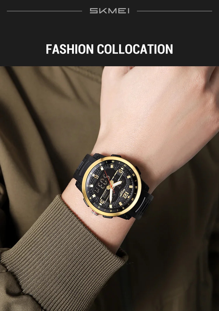 SKMEI 3Time Double Display Digital Electronic Watch Fashion Sports Quartz Watch For Men Women Waterproof Wristwatch Reloj Hombre