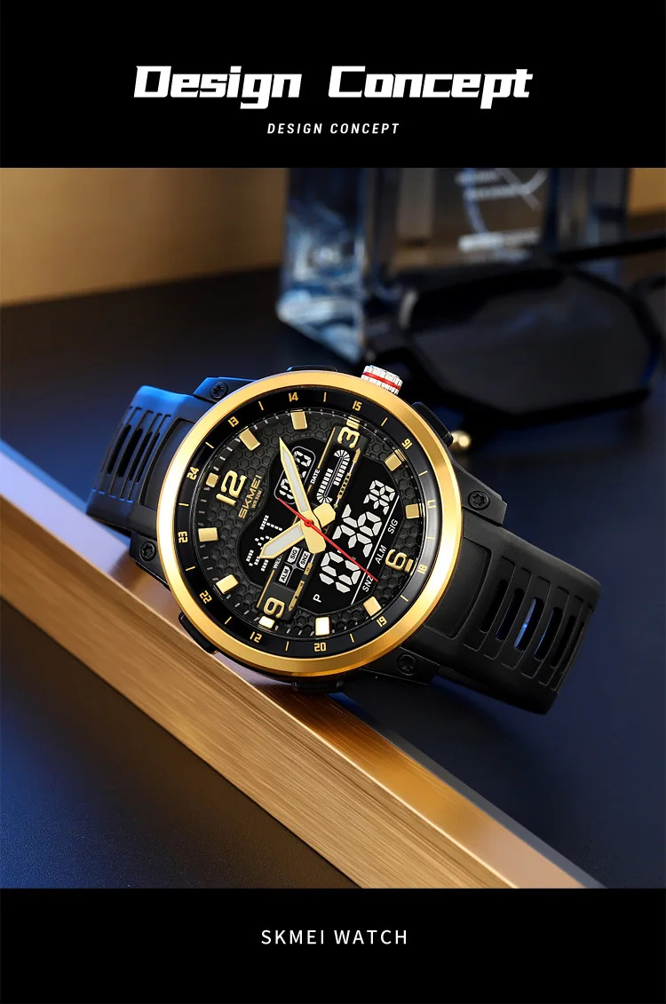 SKMEI 3Time Double Display Digital Electronic Watch Fashion Sports Quartz Watch For Men Women Waterproof Wristwatch Reloj Hombre