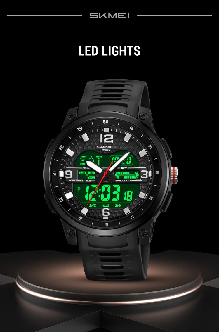 SKMEI 3Time Double Display Digital Electronic Watch Fashion Sports Quartz Watch For Men Women Waterproof Wristwatch Reloj Hombre