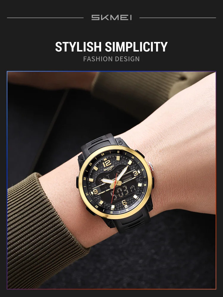 SKMEI 3Time Double Display Digital Electronic Watch Fashion Sports Quartz Watch For Men Women Waterproof Wristwatch Reloj Hombre