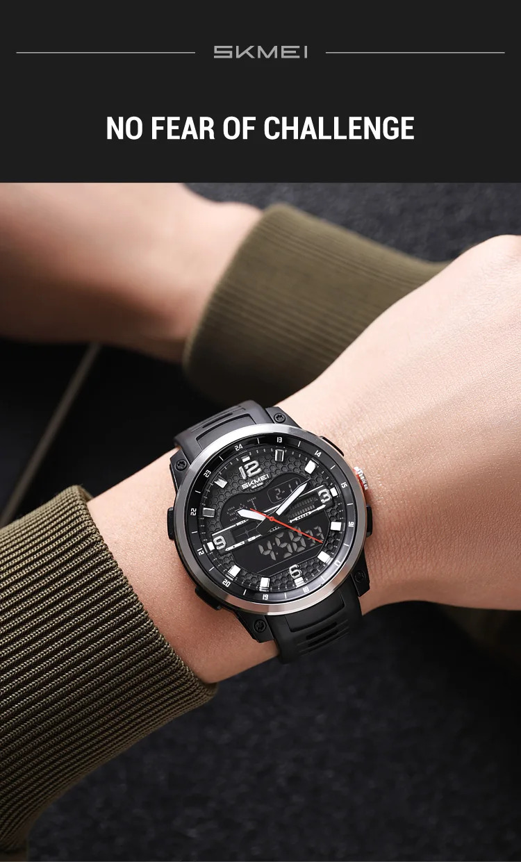 SKMEI 3Time Double Display Digital Electronic Watch Fashion Sports Quartz Watch For Men Women Waterproof Wristwatch Reloj Hombre