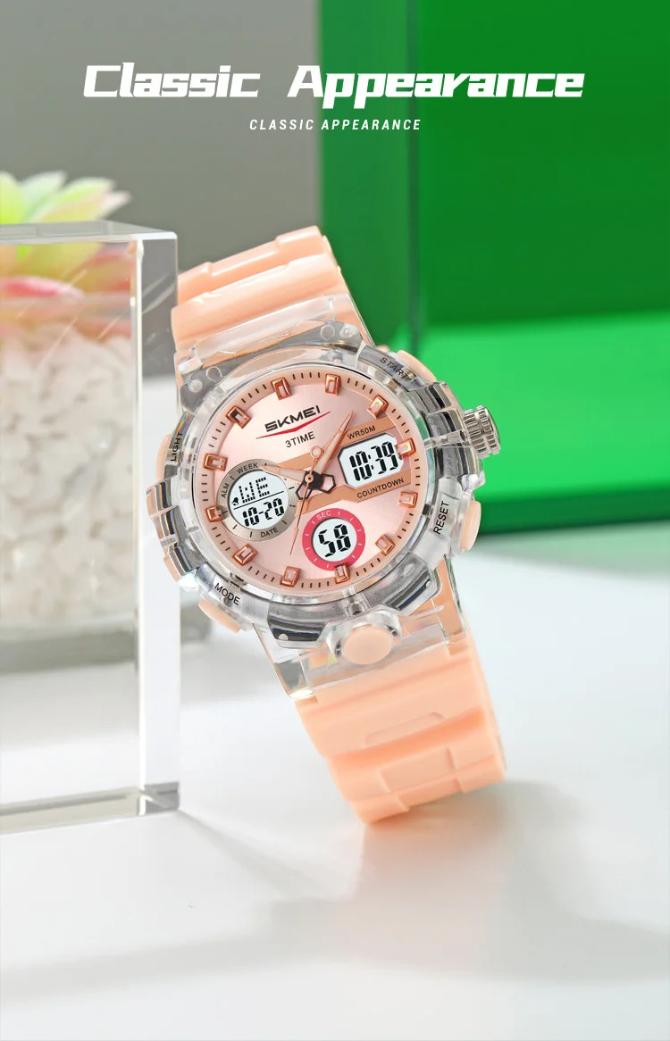 SKMEI 3Time LED Light Fashion Digital Electronics Watch Sports Quartz Watches For Men Waterproof Alarm Wristwatches Reloj Hombre