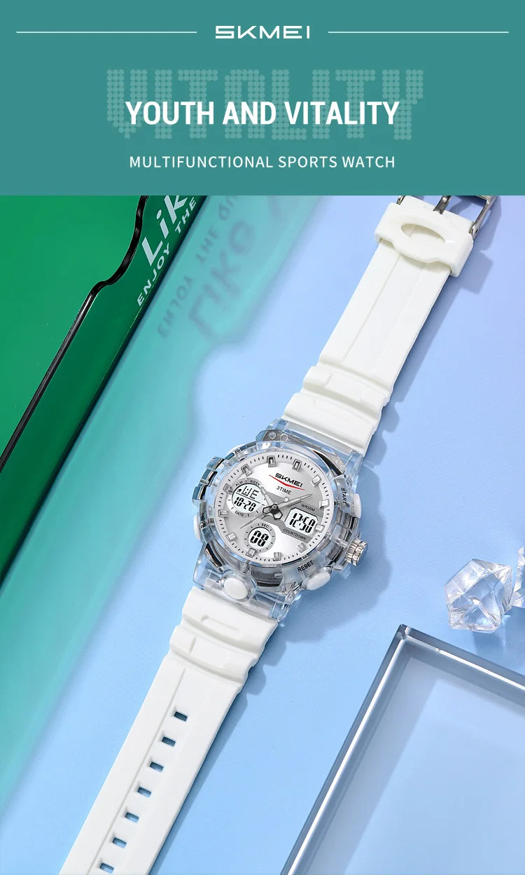 SKMEI 3Time LED Light Fashion Digital Electronics Watch Sports Quartz Watches For Men Waterproof Alarm Wristwatches Reloj Hombre