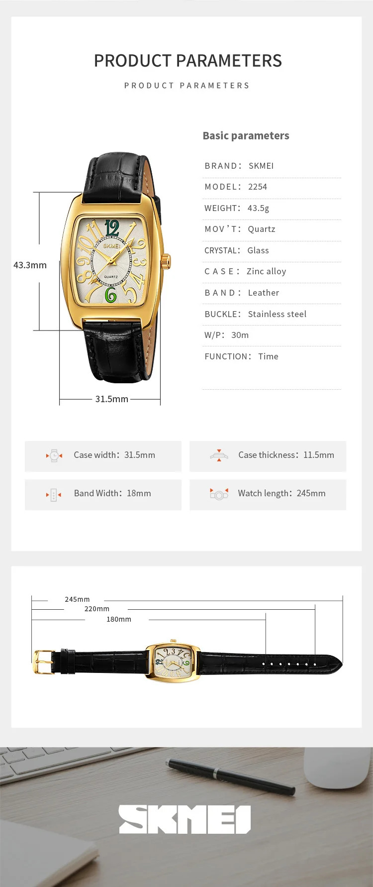 SKMEI Leisure Movement Quartz Watches For Men Women Simple Wristwatch Fashion Design Waterproof Elegant Lady Watch Reloj Hombre