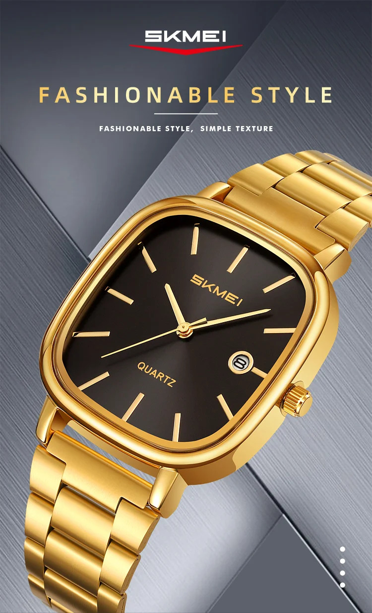 SKMEI Male Business Stainless Steel Strip Watches Fashion Time Date Quartz Watch For Men Women Waterproof Lady Casual Wristwatch