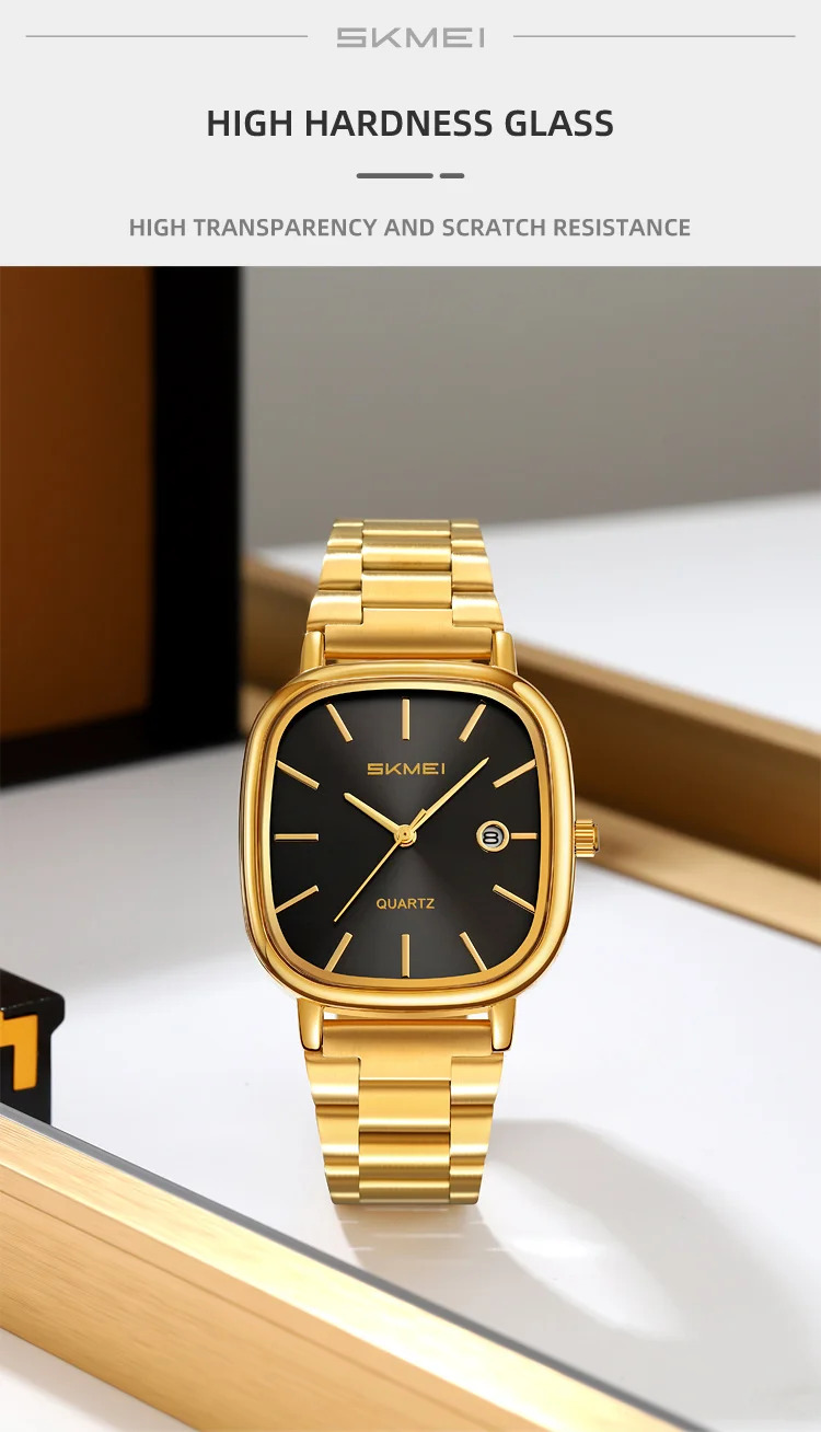 SKMEI Male Business Stainless Steel Strip Watches Fashion Time Date Quartz Watch For Men Women Waterproof Lady Casual Wristwatch