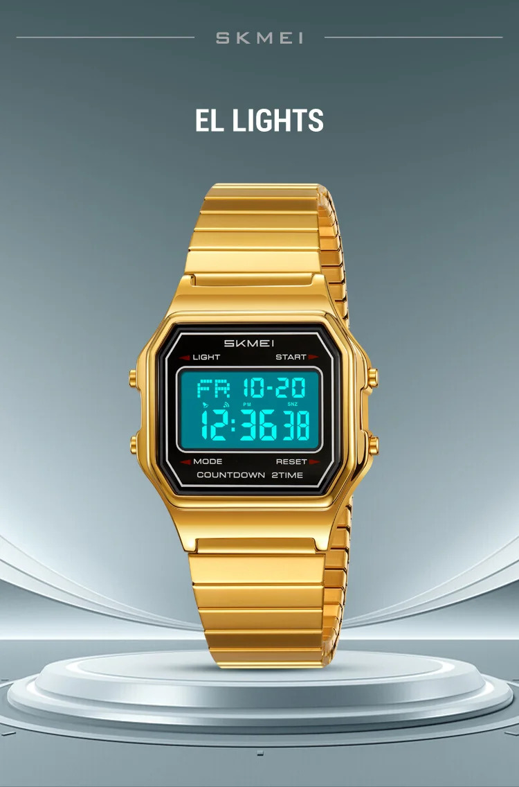 SKMEI Male Business Digital Stainless Steel Strip Watches Fashion Watch For Men Women Waterproof Casual Electronics Wristwatches