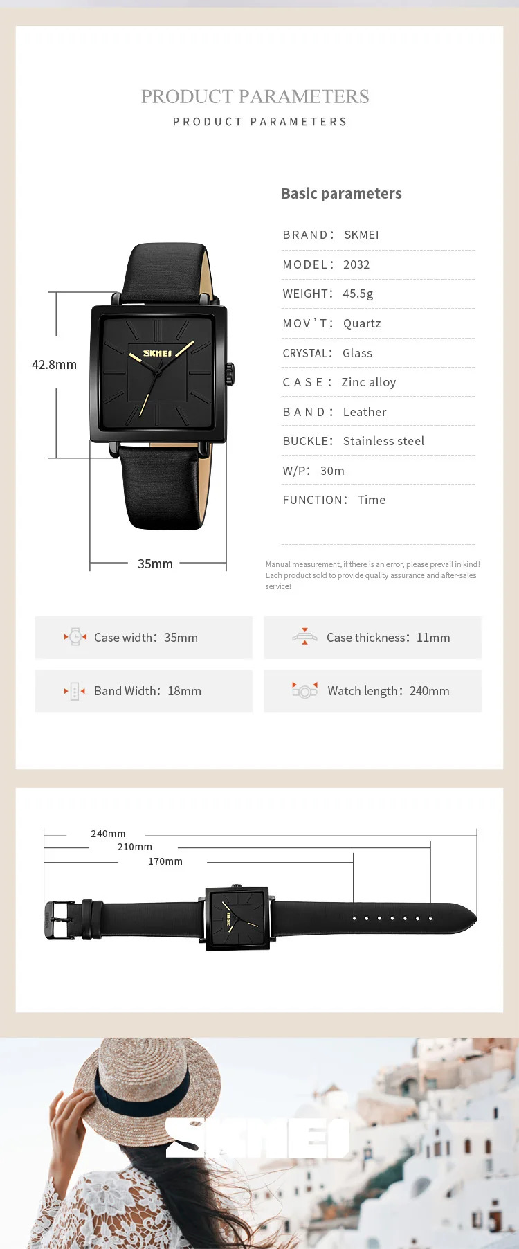 SKMEI Luxury 3Bar Waterproof Watches Fashion Movement Quartz Watch For Women Business Lady Elegant Wristwatches Relogio Feminino