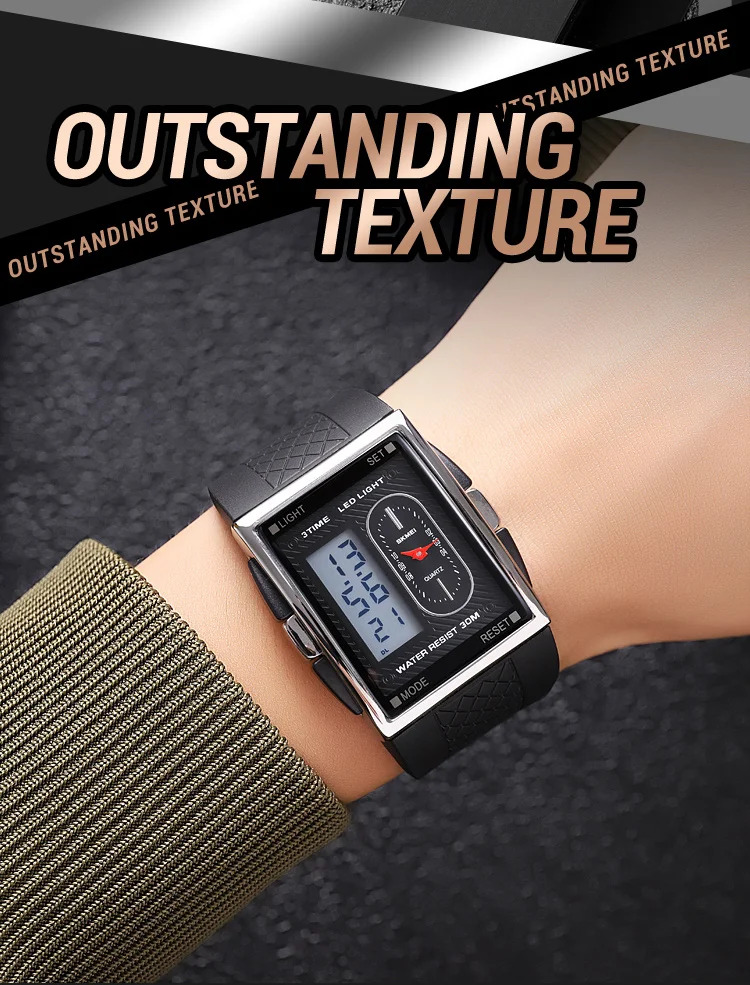 SKMEI Fashion Digital Electronics Watches For Men Women 3Time Business Quartz Watch Waterproof Alarm Wristwatch Horloges Mannen