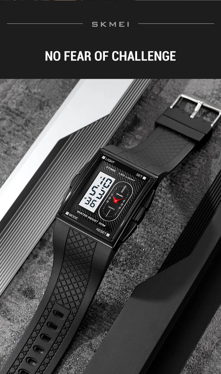 SKMEI Fashion Digital Electronics Watches For Men Women 3Time Business Quartz Watch Waterproof Alarm Wristwatch Horloges Mannen