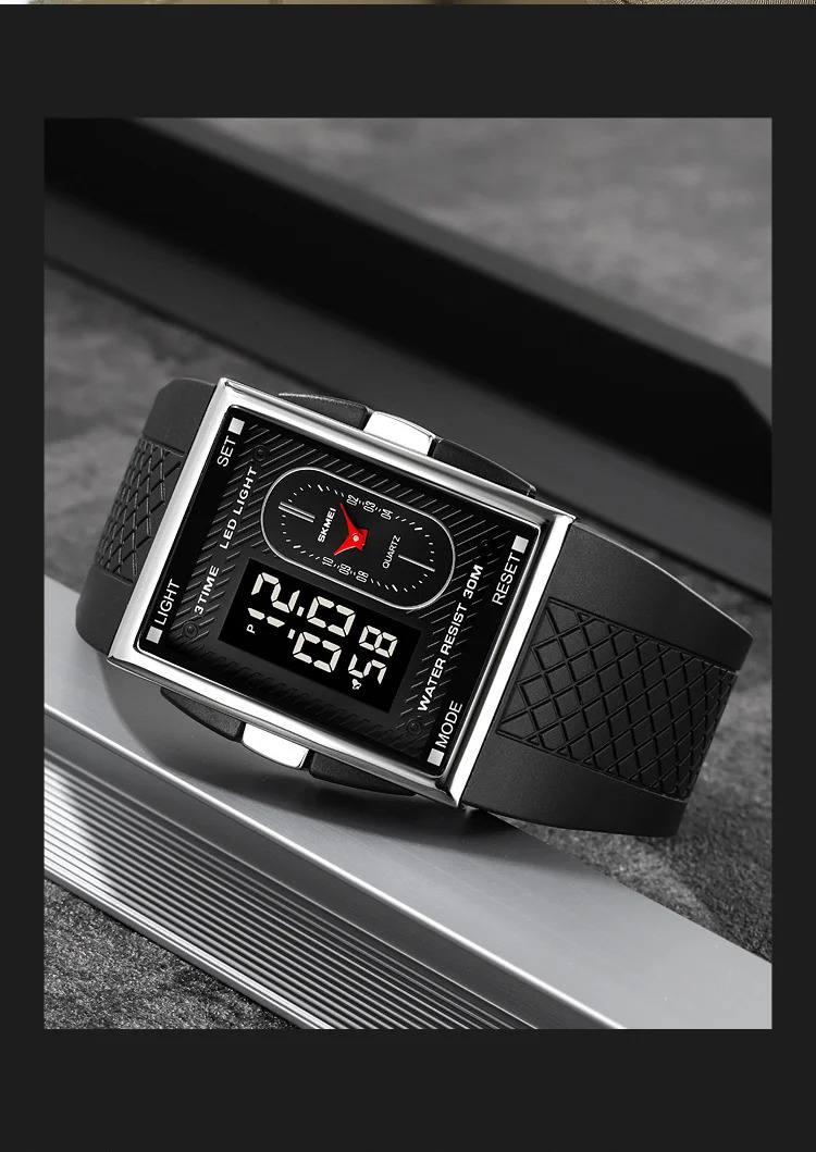 SKMEI Fashion Digital Electronics Watches For Men Women 3Time Business Quartz Watch Waterproof Alarm Wristwatch Horloges Mannen